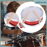[AmlesoMY] Stainless Steel Snare Drum with Drumsticks and Strap Beginner Musical Instruments Drum Pa