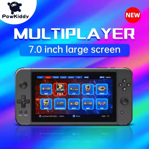 POWKIDDY X70 Handheld Game console 4 color 7 inch HD Screen Retro Game Cheap Children's Gifts Suppor