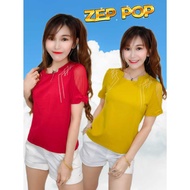POP Blouse Short Stretch Import T-Shirt Wanita 80012