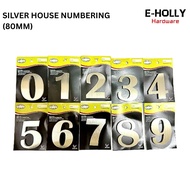 EHOLLY 80MM ACRYLIC SILVER HOUSE NUMBER PLATE ( 0-9 )