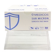 [Authentic] Medicos Surgical Face Mask 4PLY Sub Micron Ear Loop Ultra Soft 50pcs SnowWhite/Peach/Cot