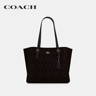 COACH กระเป๋าทรงสี่เหลี่ยมผู้หญิงรุ่น Mollie Tote In Signature Canvas สีน้ำตาล 1665  IMAA8