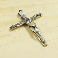 銀革手作 925 純銀 黃銅 立體 耶穌 十字架 吊墜