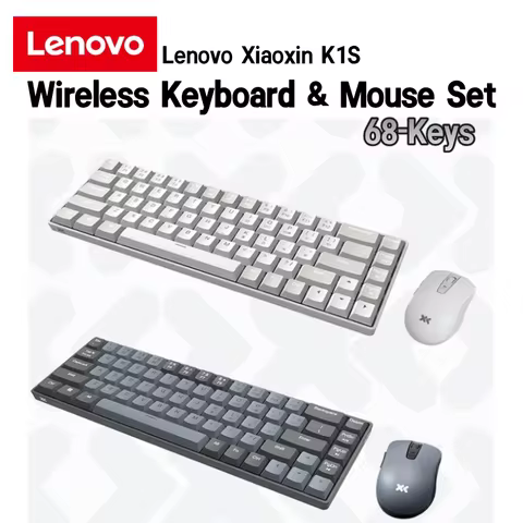 Lenovo K1S 2.4G Wireless Keyboard Mouse Set 68 Keys Portable Office Keyboard Gaming Keyboards Mouse 