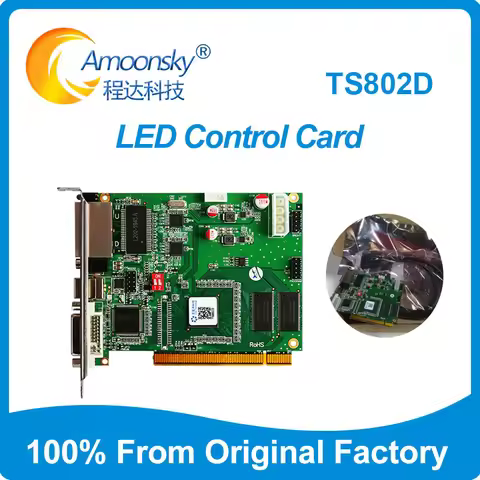 Original Factory Linsn Sending Card TS802D TS801 Work With RV801 RV801D RV908M32 Two RJ45 Outputs Fo