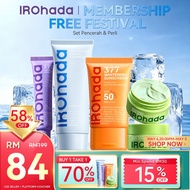IROHADA Whitening 4Pcs Set | Repair Brighten Fade Spots, Cleanser Cream Sunscreen Clay Mask All Skin