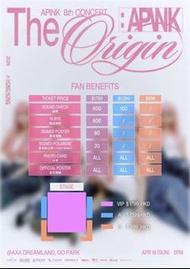 Apink 演唱會 20/4 VIP 1 張