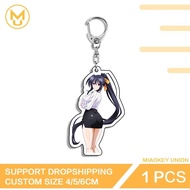 Anime Himejima Akeno High School DxD mica acrylic keychain with sharp printed decoration bookbag, lo