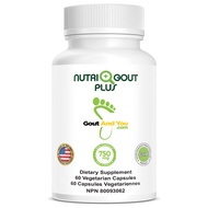 NutriGout Plus - Uric Acid Support Premium Formula - 60 Vegetarian Capsules - 750 mg per Capsule