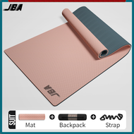 JBA TPE Yoga Matt For Women With Alignment Guide Line 8MM Thick Dual Layer Anti Slip 80CM Anti-Tear 