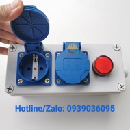 Ổ Cắm Điện Công Nghiệp Ngoài Trời - Bộ Chia Nguồn Điện Ngoài Trời Chống Nước 2 Ổ Cắm PCE Schuko Có Đ