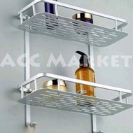 2-tier Shampoo Soap Holder Rack Kitchen Bathroom WC Seasoning