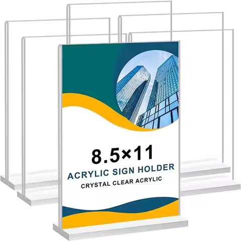A4 210x297mm Double-Sided Acrylic Sign Holder 8.5 x 11 Inches Clear Restaurant Desktop Table Menu Pa