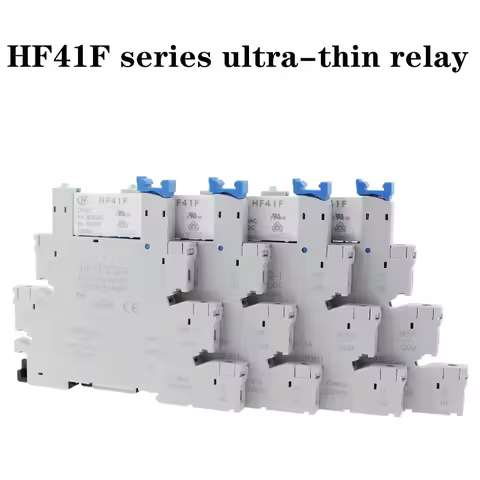 10PCS ultra-thin relays with LED 6A, DIN rail installation, 41F-5-C2, 41F-24-C2, 5V, 12V, 24V ultra-