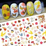 Nail Sticker - Gold autumn leaf nail Sticker F695