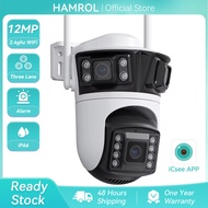 Hamrol 12MP 6K Tiga Lensa Kamera WiFi Ptz Outdoor Waterproof Wireless CCTV IP Camera Camera Icsee
