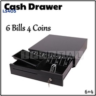 6 Bill 4 Coin Heavy Duty Cash Drawer with Metal Keylock RJ11 405C