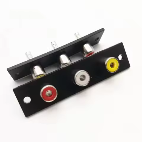 2PCS RCA 2 Way 3 Way Terminal Panel Plate Input Phono Chassis Socket Audio AV Adapter