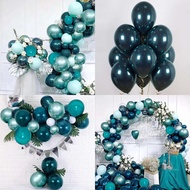 PT59 10pcs 5"10"12" Single Double Teal Blue Green Color Latex Balloons - Party Balloon Garland
