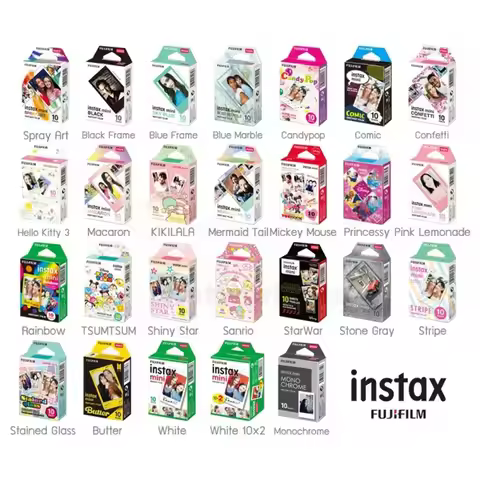 Fujifilm Instax Mini Film 10/30 Sheets Exposures Papers Color Design for Fuji Instax mini 12 Film Ca