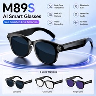 M89S AI Smart Glasses Voice Assistant 8MP Camera Video Recording Translation Open-Ear Audio Music pl