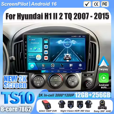 Android 16 For Hyundai H1 II 2 TQ 2007-2015 Car Radio Stereo Head Unit Multimedia Video Player GPS N