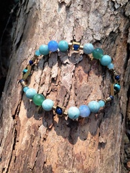 藍瑪瑙│綠瑪瑙│綠松石│天河石│黃銅│手鍊