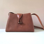 絕版古董包 Loewe咖啡色旋轉扣單肩包 斜背包 側背包 中古包 二手