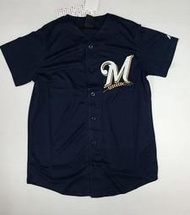 Majestic MLB 美國職棒大聯盟 密爾瓦基釀酒人隊 鈕扣版球衣 6460704-009 創信代理