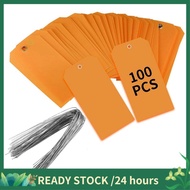 100 Pieces 4 3/4Inch X 2 3/8Inch Plastic Shipping Tags with Wires Blank Labeling Tags Waterproof Han