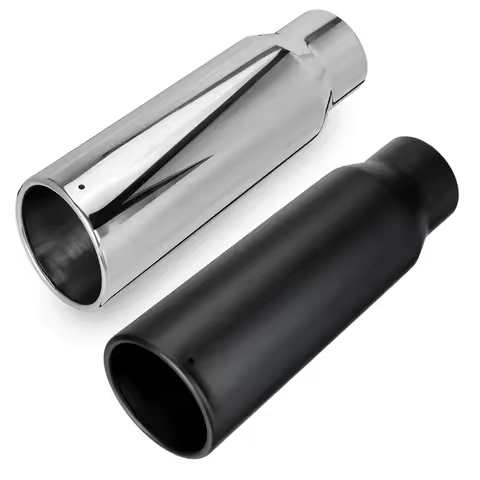 Universal Car Straight Exhaust Tip 3 Inch Inlet 4 Inch Outlet 12 Inch Length Stainless Steel Muffler