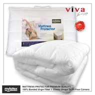 Mylatex Mattress Protector 100% Virgin Bonded Fiber Soft Machine Washable Premium Quality