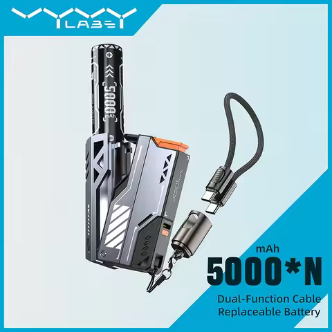 Vyvylabs Upgraded 10000mAh 22.5W Power Bank Fast Charging External Battery Removable Replaceable Bat