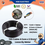 CABLE| [1METER] TRS Cable FAJAR 4 Core X 2.5MM/4MM SIRIM Full Copper