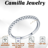 Camilla Jewelry Half Eternity Ring for Women/S925 Moissanite Stackable Engagement Ring/Moissanite Diamonds With Certificate/Promise Wedding Bands Sterling Silver Ring/18k Gold Pawnable Saudi Gold Original/Wedding Ring 18k Pure Gold Pawnable