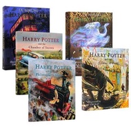 包順豐🟥🟥哈利波特 Harry Potter英文原版兒童讀物精裝彩繪版1-5冊贈音頻