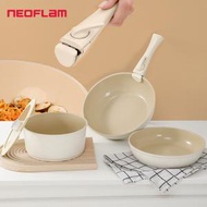 Neoflam - 陶瓷不沾鍋三件組/可拆鍋炒菜鍋煎炒湯鍋/疊疊鍋