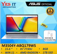 Asus VivoBook 15X M3504Y-ABQ179WS 15.6'' FHD Laptop Cool Silver ( R7 7730U , 8GB, 1TB SSD, ATI, W11+OPI, 2YW) Free Bag