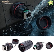 GORROS Ethernet Socket, Dual Head Shielded RJ45 Connector, Professional Dust Cap CAT6 IP67 Waterproo