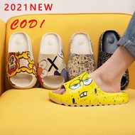 COD!Women's slippers Kanye Yeezy Slides x Kaws Cartoon Sandals Casual Men Slippers non-slip