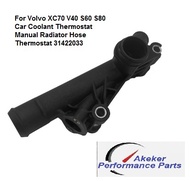 For Volvo XC70 V40 V60 S60 S80 Car Coolant Thermostat Manual Radiator Hose Thermostat 31422033 BM5G8