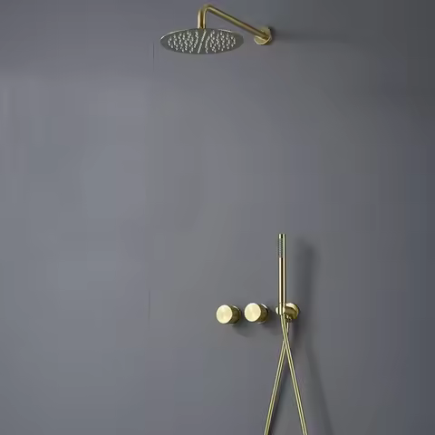 Brush gold Shower column set faucet shower bathroom shower system Rainfall shower furniture set show