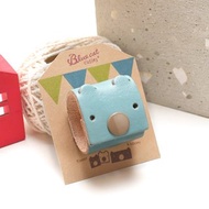 粉藍色 大隻的Tinny 真皮革手工 USB-C 2公尺 集線器