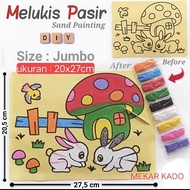 Sand Coloring Painting Educational Toys - 1 Set Picture Pattern + Colored Sand Kids Activity Set