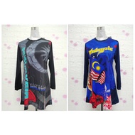 PLUS SIZE MUSLIMAH LONG SLEEVES JERSEY MALAYSIA / BAJU LENGAN PANJANG JERSI SIZE BESAR