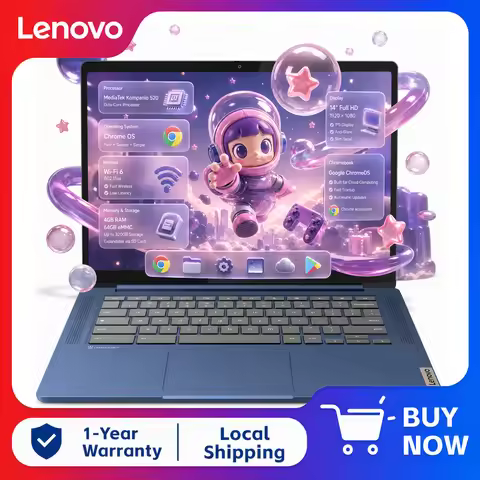 Lenovo IdeaPad Slim 3 Chromebook, 14'' Full HD, MediaTek Kompanio 520, 4GB RAM, Up to 320GB Storage(
