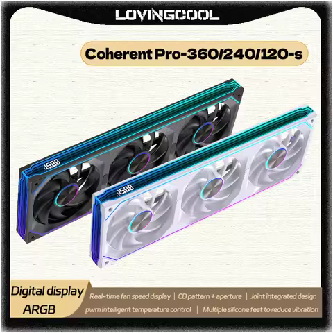LOVINGCOOL Coherent Pro-360/240/120 ARGB digital display PC fan computer case Siamese Building block