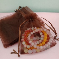 Set 20 túi vải voan có dây rút nhiều màu làm quà tặng kích thước 9x12cm - moon store acc