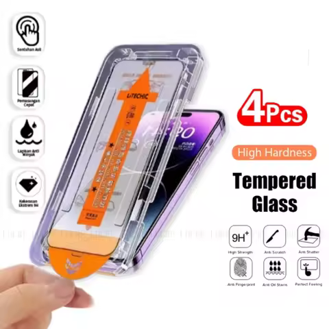 4/3/2/1Pcs For iPhone 17 Pro Max Glass iPhone 17 Pro Tempered Glass Dust Free 9H Full Cover Glue Scr