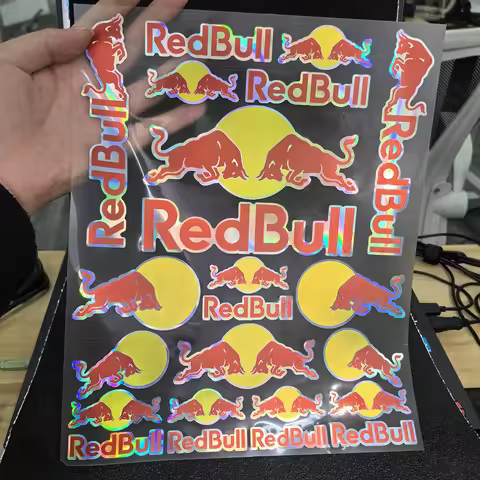 Reflective Red Bull Sticker Logo Motorcycle Decal Kit for Kawasaki Z900 Yamaha R1 R3 R7